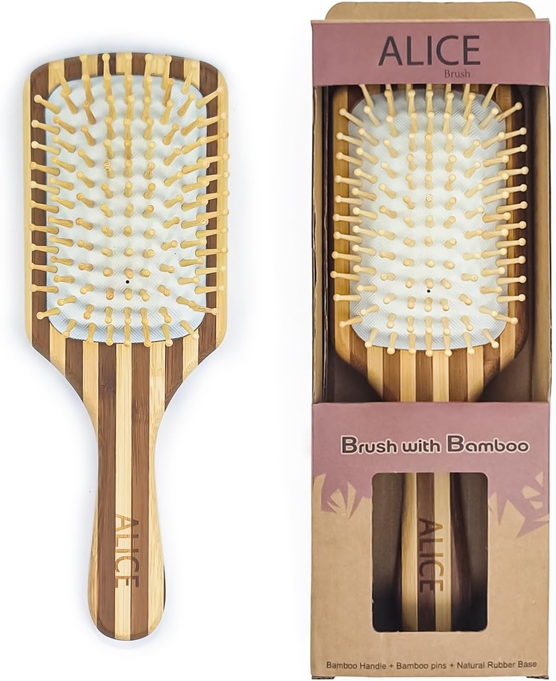 Detangling Hair Brush, Bamboo Brush, All Hair Types for Clean Daily Routine