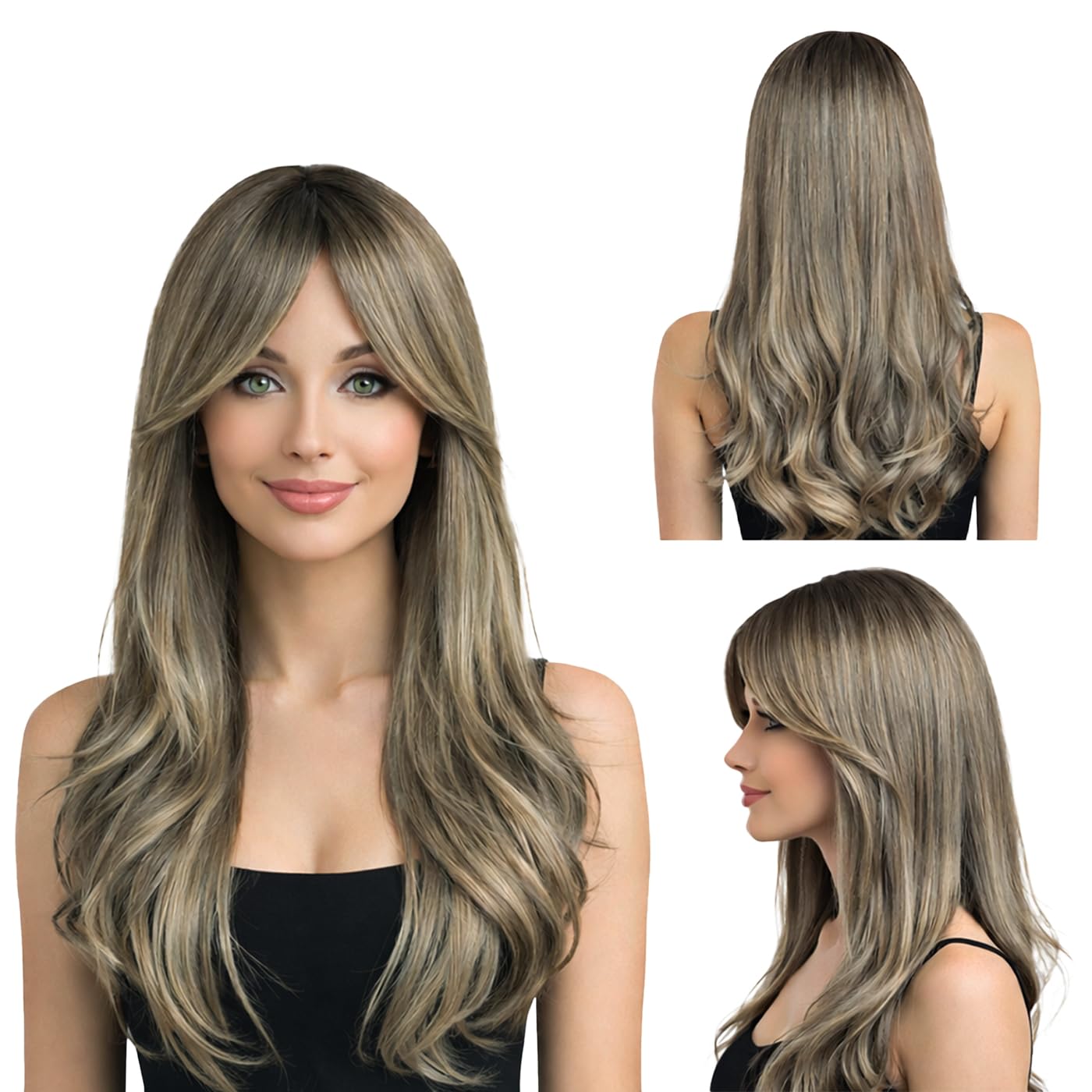 Natural Look Hair Wig, 60 CM Length, Breathable Cap Design
