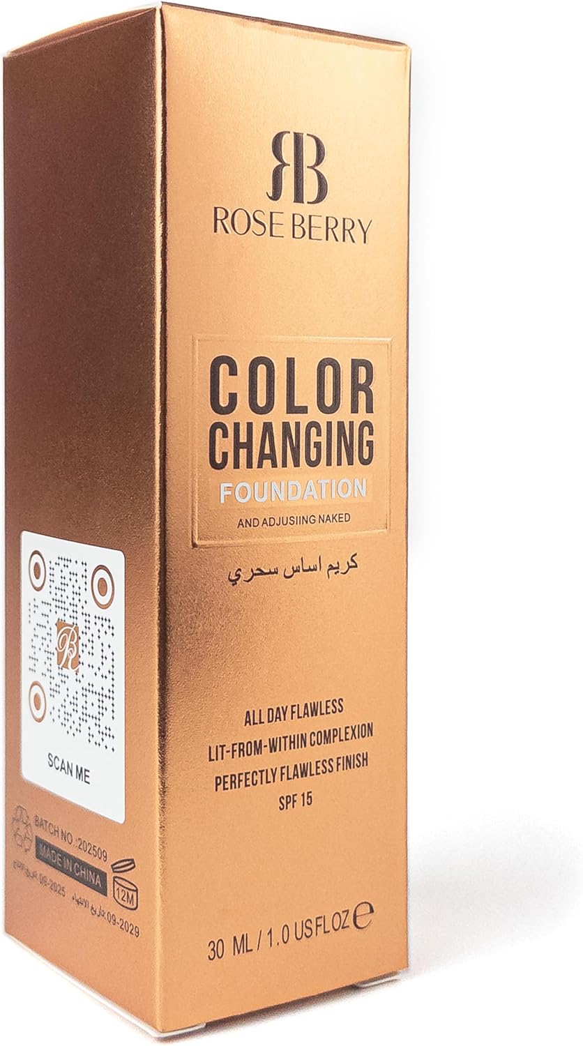 Liquid Foundation Makeup Base, Color Changing, All Day, Model RB-FM00010