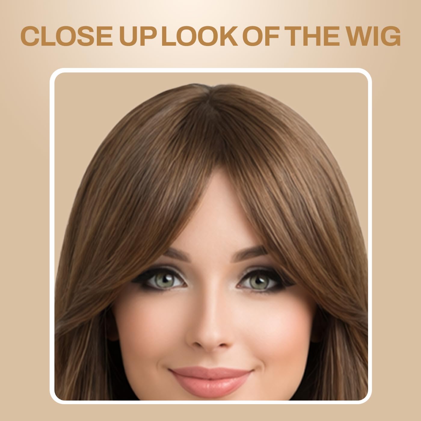 Natural Look Hair Wig, 60 CM Length, Breathable Cap Design