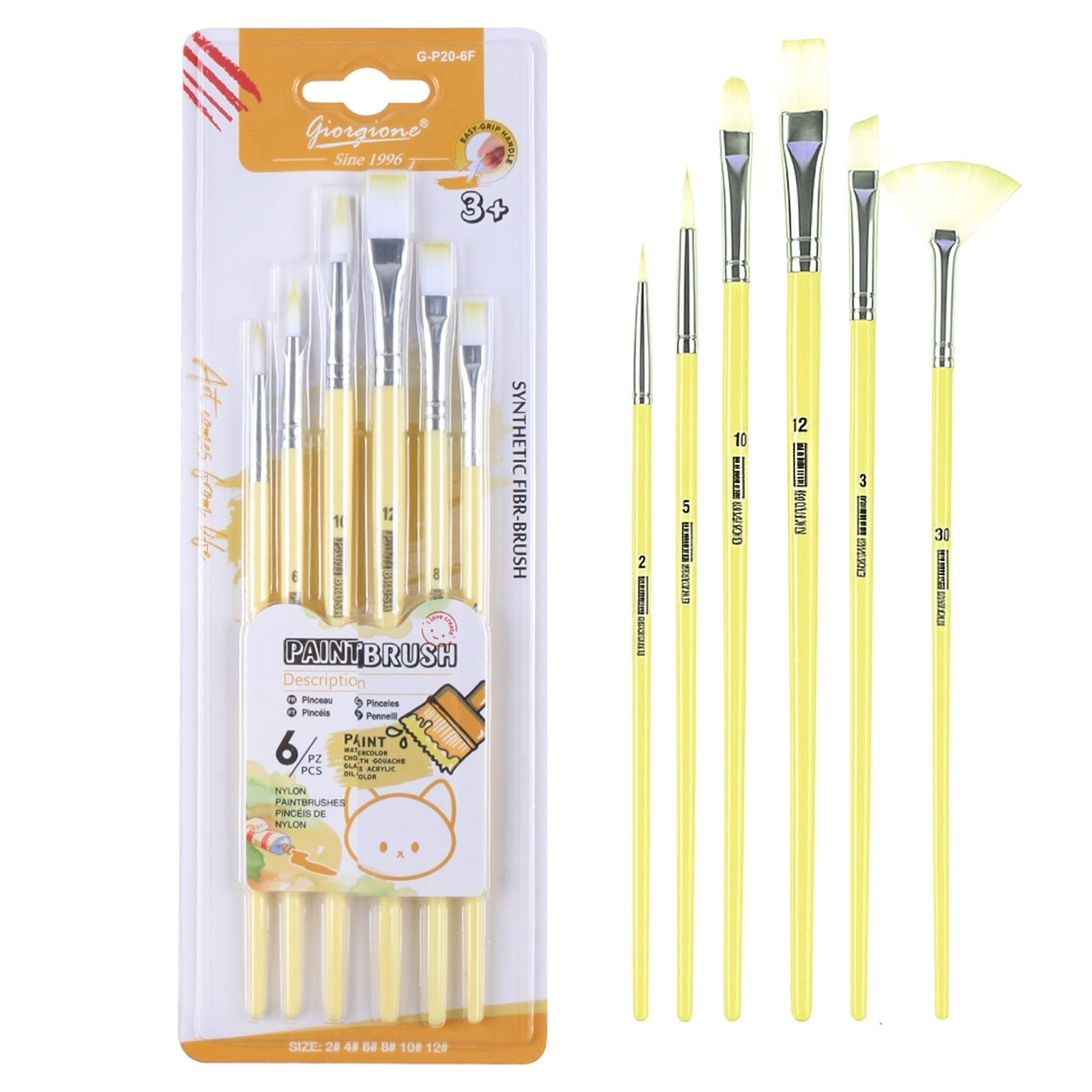 Paint Brush Set, Multi-Shape Brushes, Acrylic, Watercolor for Daily Routine