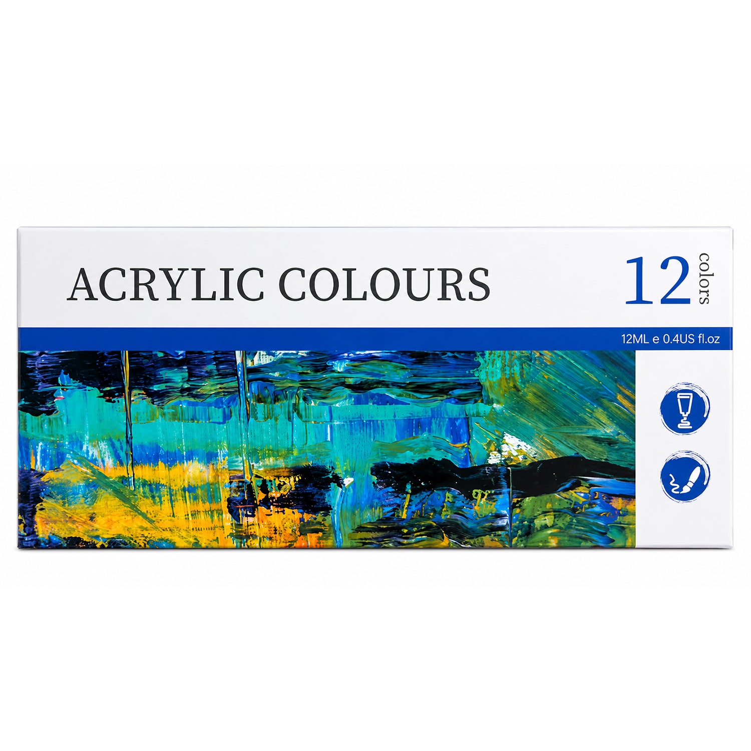 Acrylic Paint Set, 12 Colors X 12ML Tubes, Rich Pigments For for Clean Care
