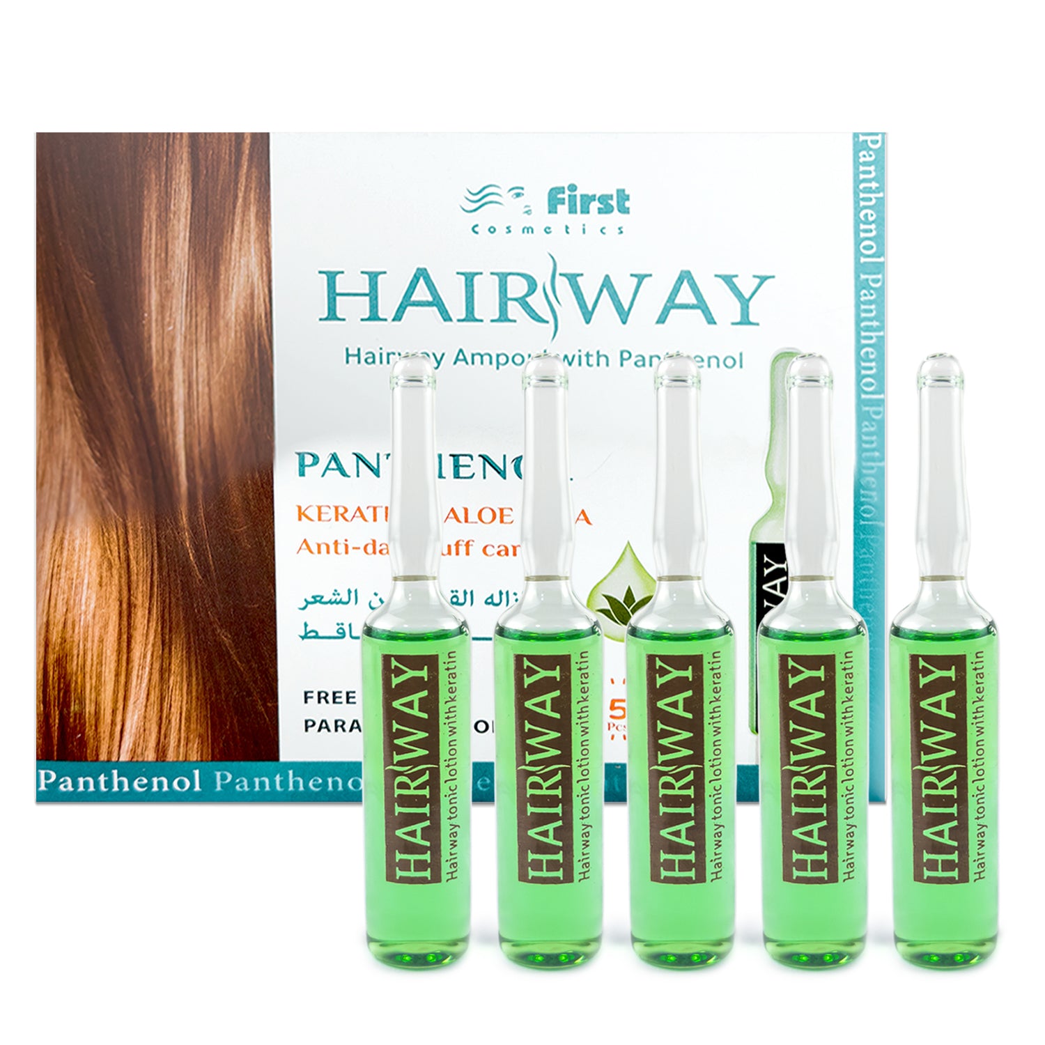 Hair Way, Hair Treatment Ampoules, Tonic Lotion With Keratin, Set Of 5 Ampoules