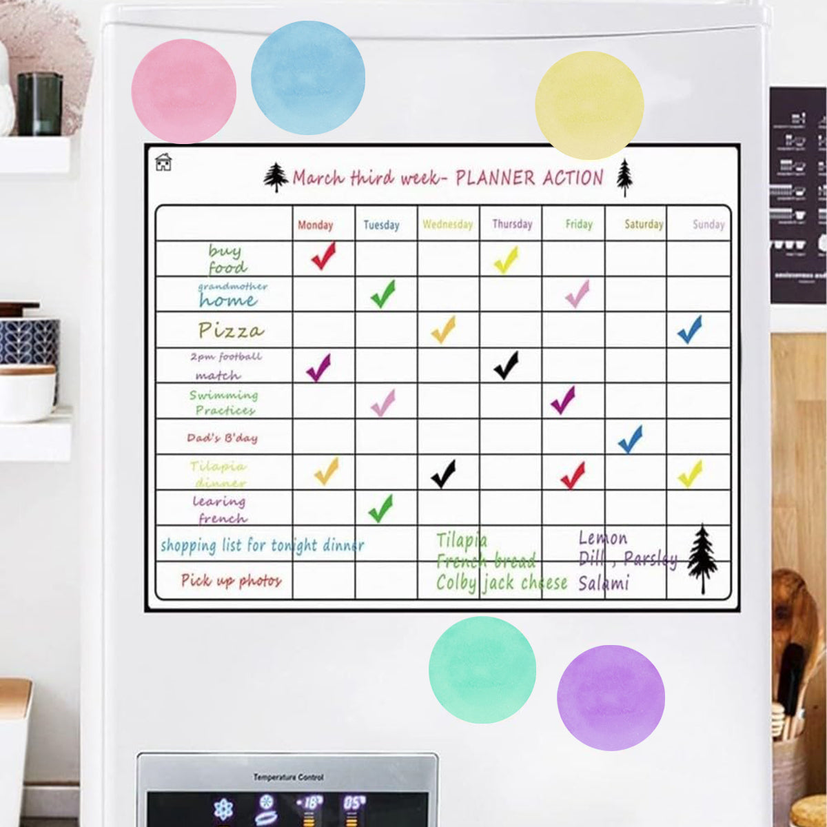 Fridge Magnets, Colorful Magnets, Round for School, Office, and Daily Notes