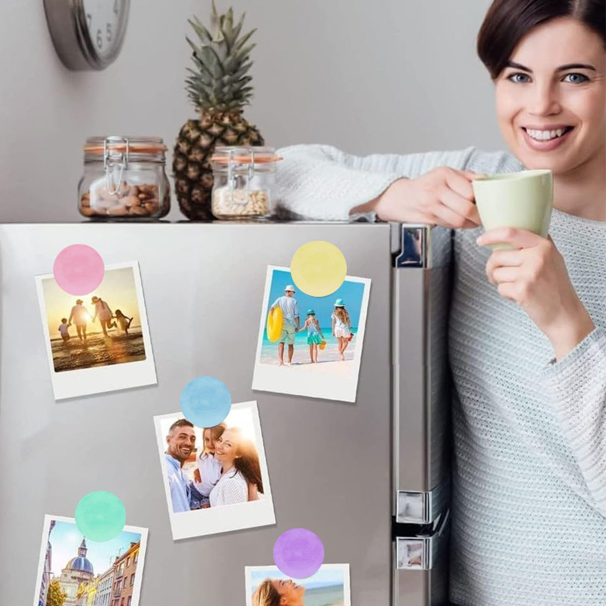 Fridge Magnets, Colorful Magnets, Round for School, Office, and Daily Notes