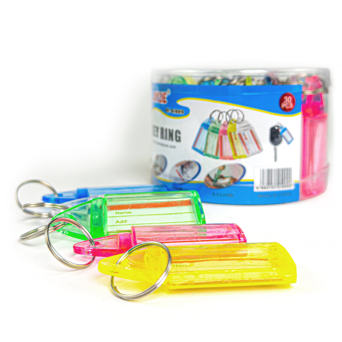 Labels, Key Rings, Set Of 30 Plastic Keychain Split Rings, Model DY-B1009