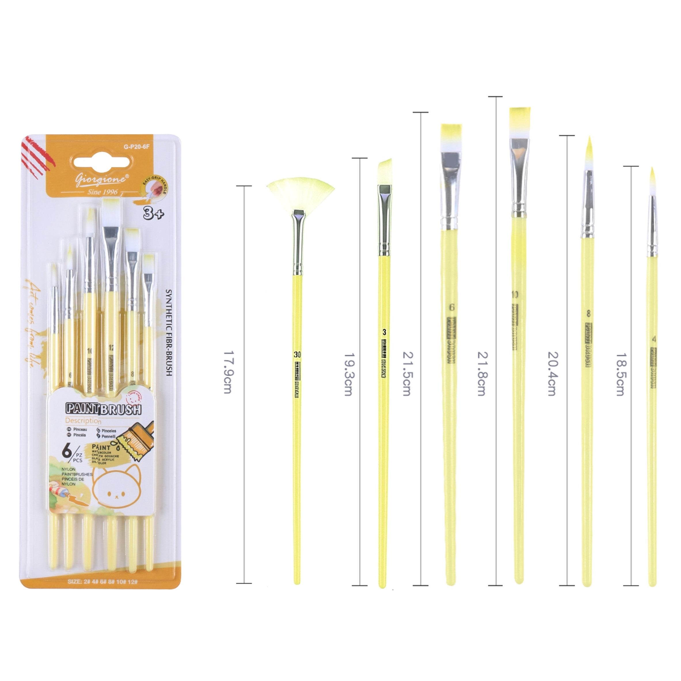 Paint Brush Set, Multi-Shape Brushes, Acrylic, Watercolor for Daily Routine
