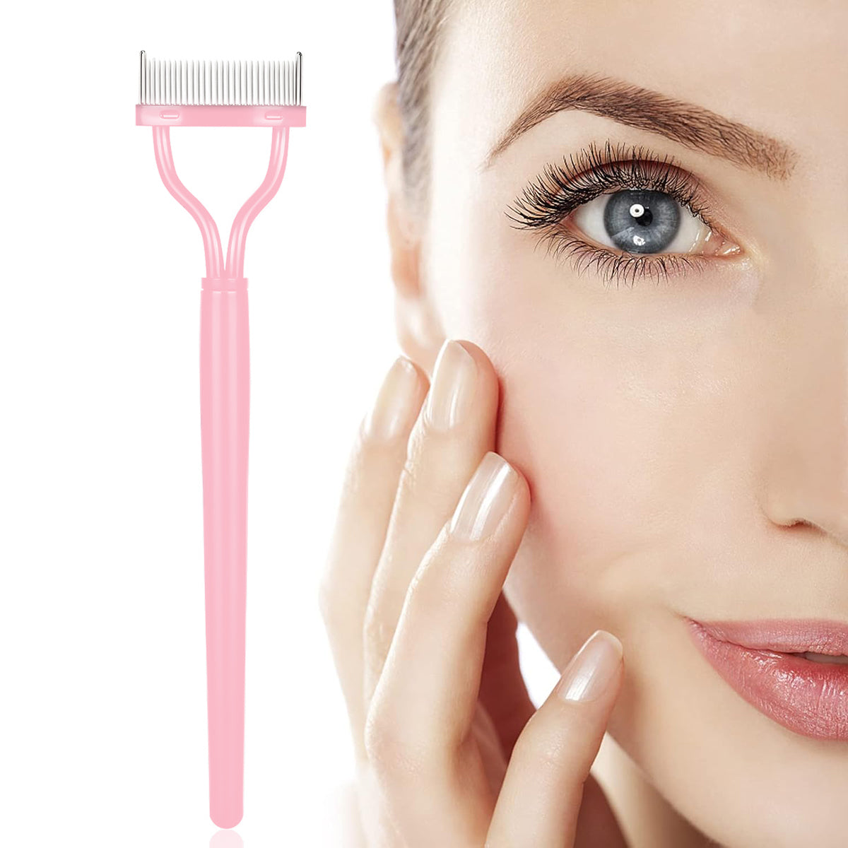 Eyelash Curler and Mascara Comb Tool, Eyelash Separator Comb for Clean Care