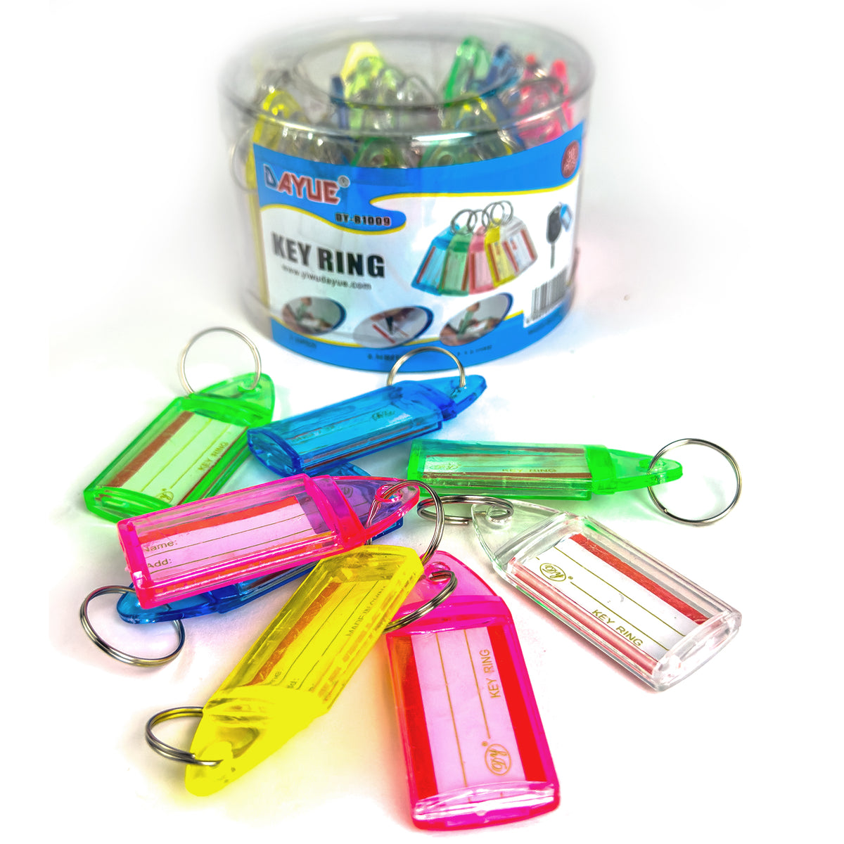 Labels, Key Rings, Set Of 30 Plastic Keychain Split Rings, Model DY-B1009