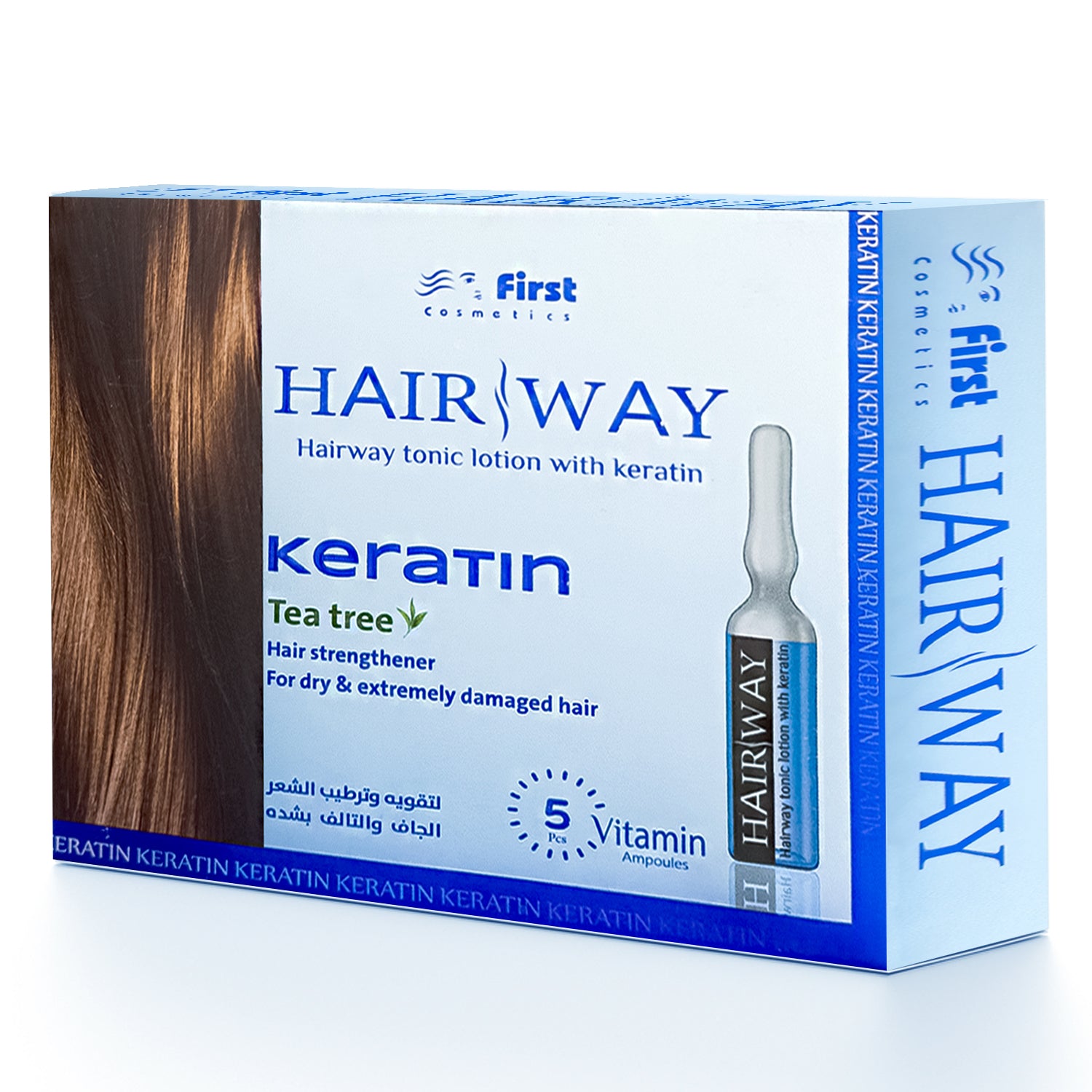 Hair Way, Hair Treatment Ampoules, Tonic Lotion With Keratin, Set Of 5 Ampoules