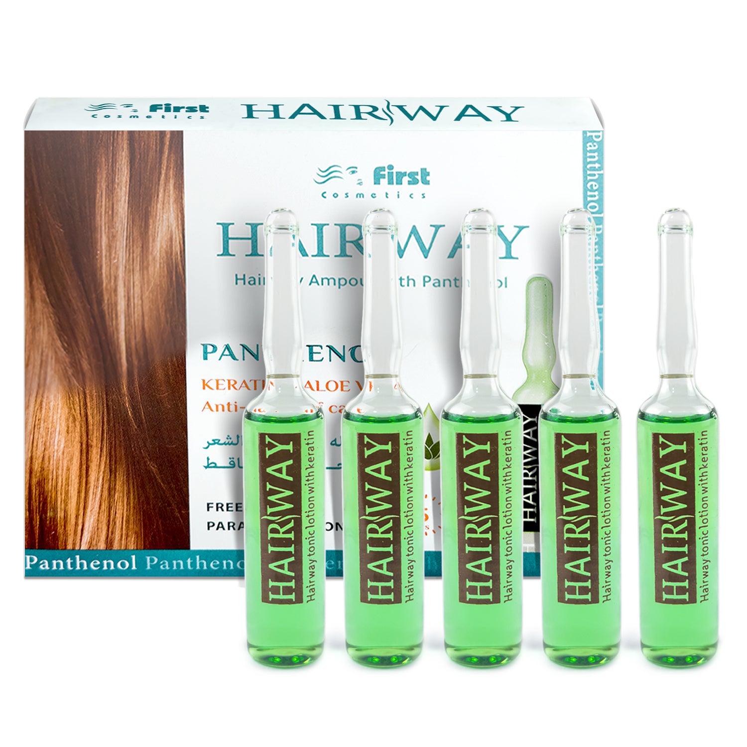 Hair Way, Hair Treatment Ampoules, Tonic Lotion With Keratin, Set Of 5 Ampoules