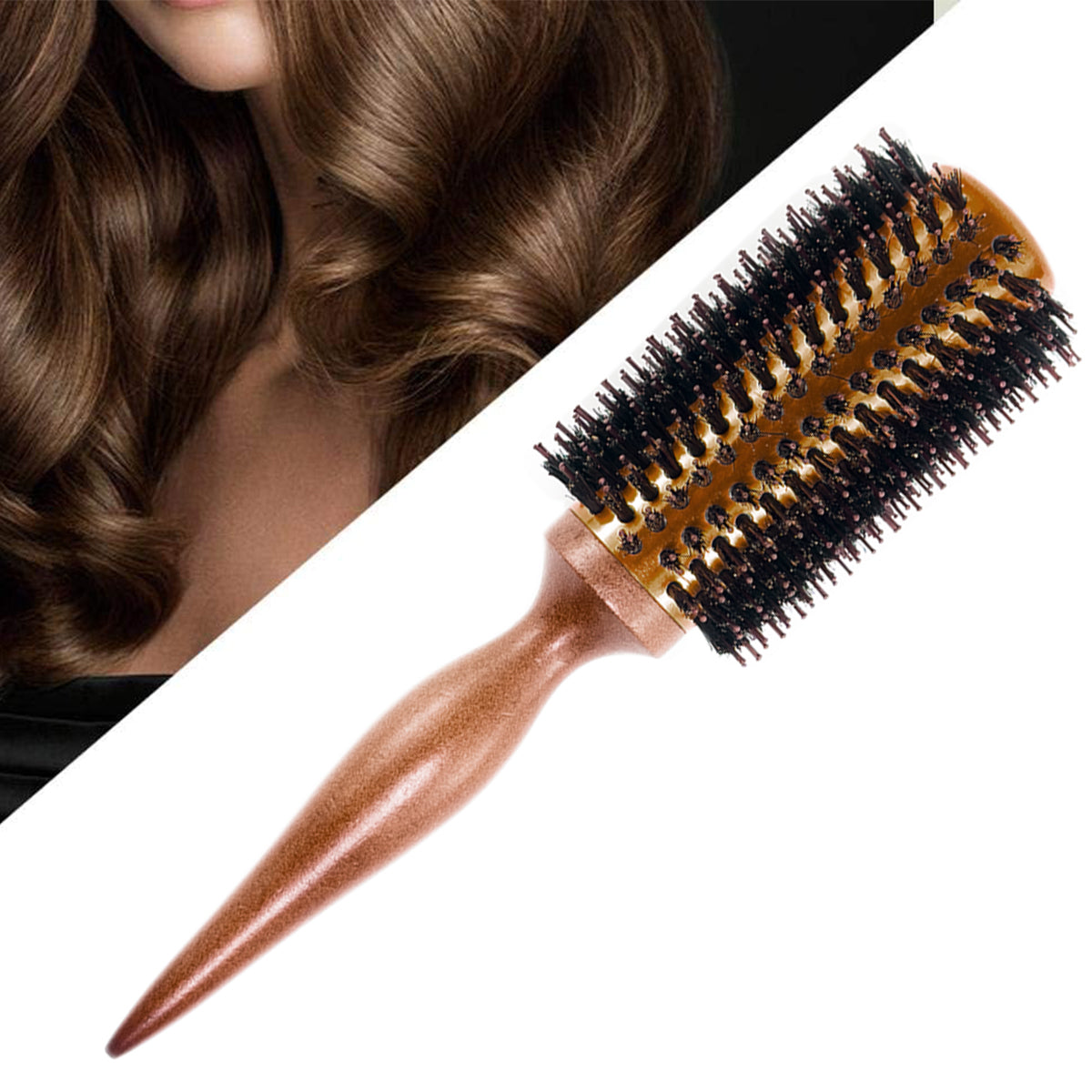 Detangling Hair Brush, With Protective Bristle Tips, Wooden Hair, Clean Kit