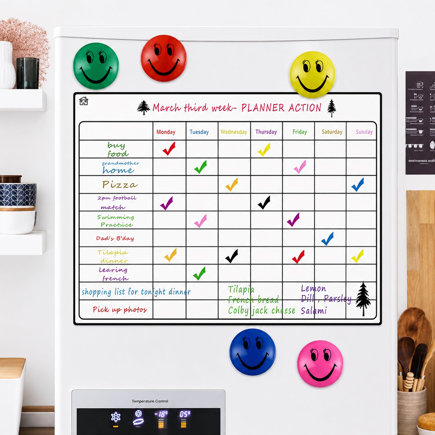 Fridge Magnets, Colorful Magnets, Round for School, Office, and Daily Notes