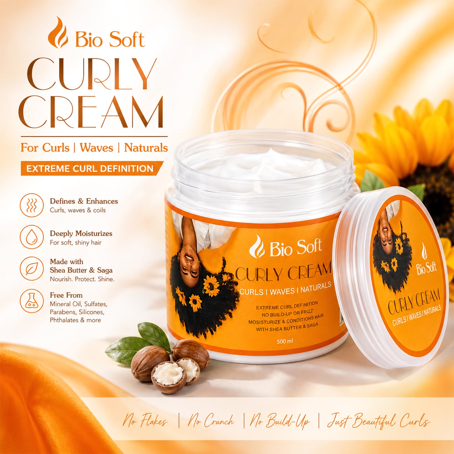 Curl Cream, Curly Cream, Curls & Natural & Waves for Easy Hair Care Routine