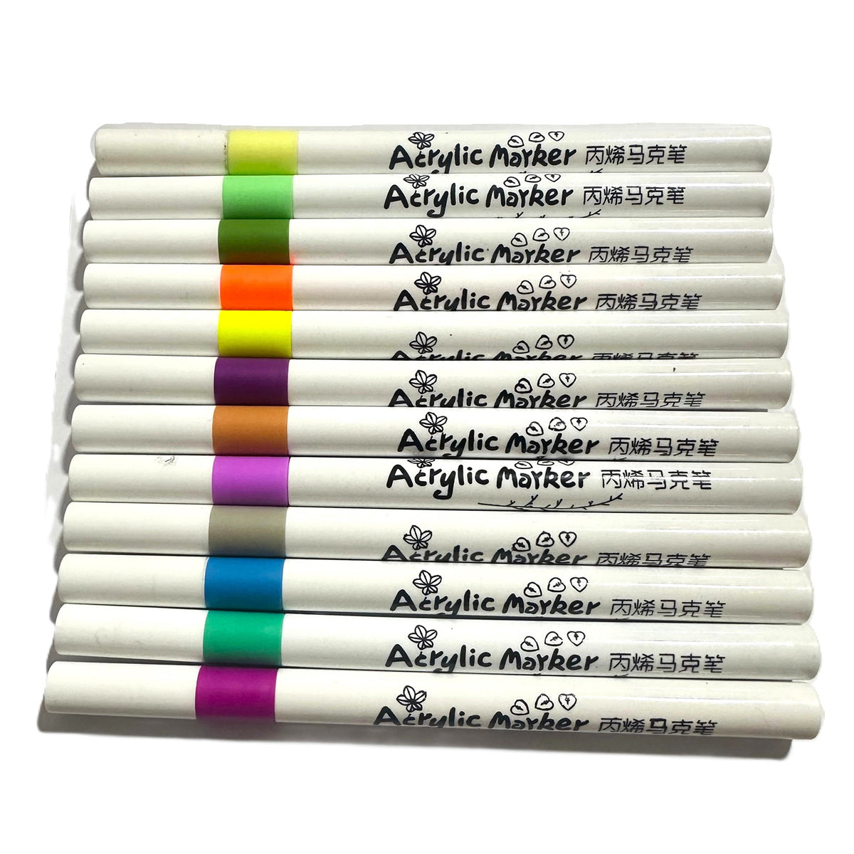 Acrylic Marker Pens Set, Chifon, Pens For Writing & Drawing On, Model CF-912