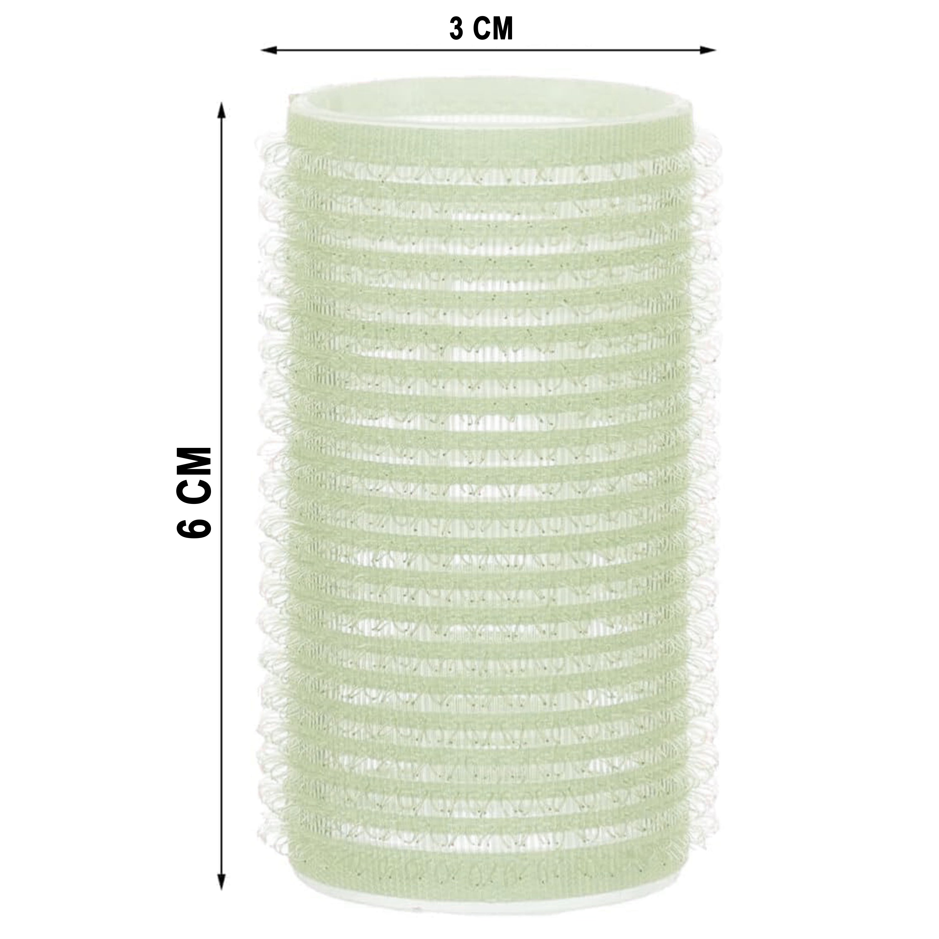Hair Rollers, Detangling Hair Brush, Self Grip, Plastic Hair Curlers, Set Of 6, Clean Kit