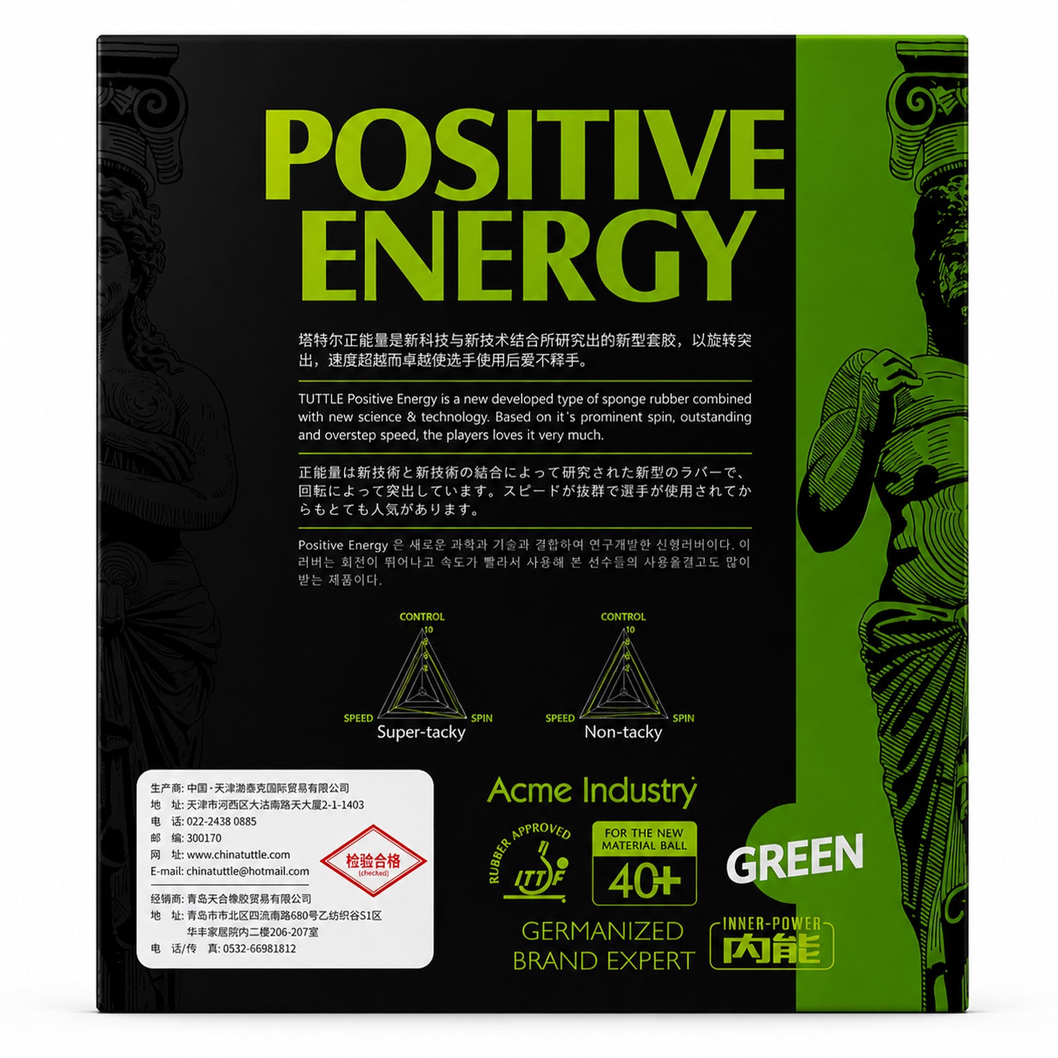 Positive Energy Table Tennis Rubber Sheet For Spin & Speed