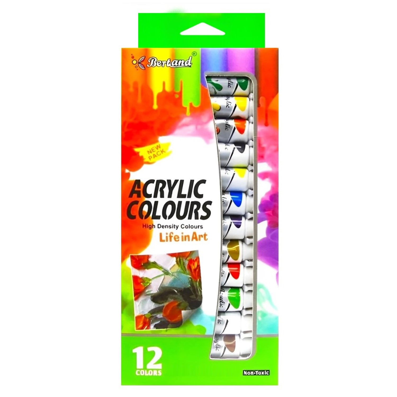 Acrylic Paint Set, Acrylic Colours, Set Of 12 Colors Tubes, Model NO.A1212N