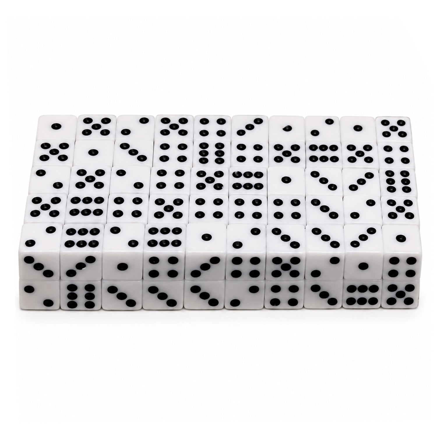 Dice Set, Black & White, 10MM, School and Office Essential, Model 10#