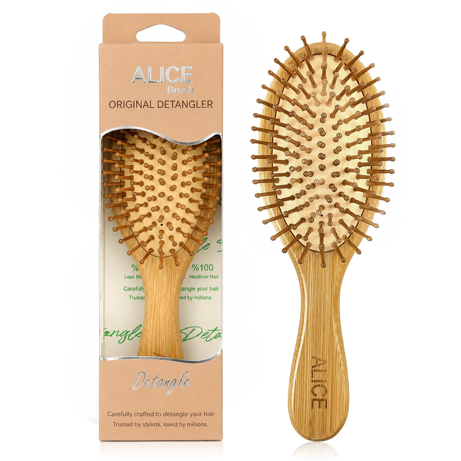 Detangling Hair Brush, Original Detangler, Wood Brush with Practical Design
