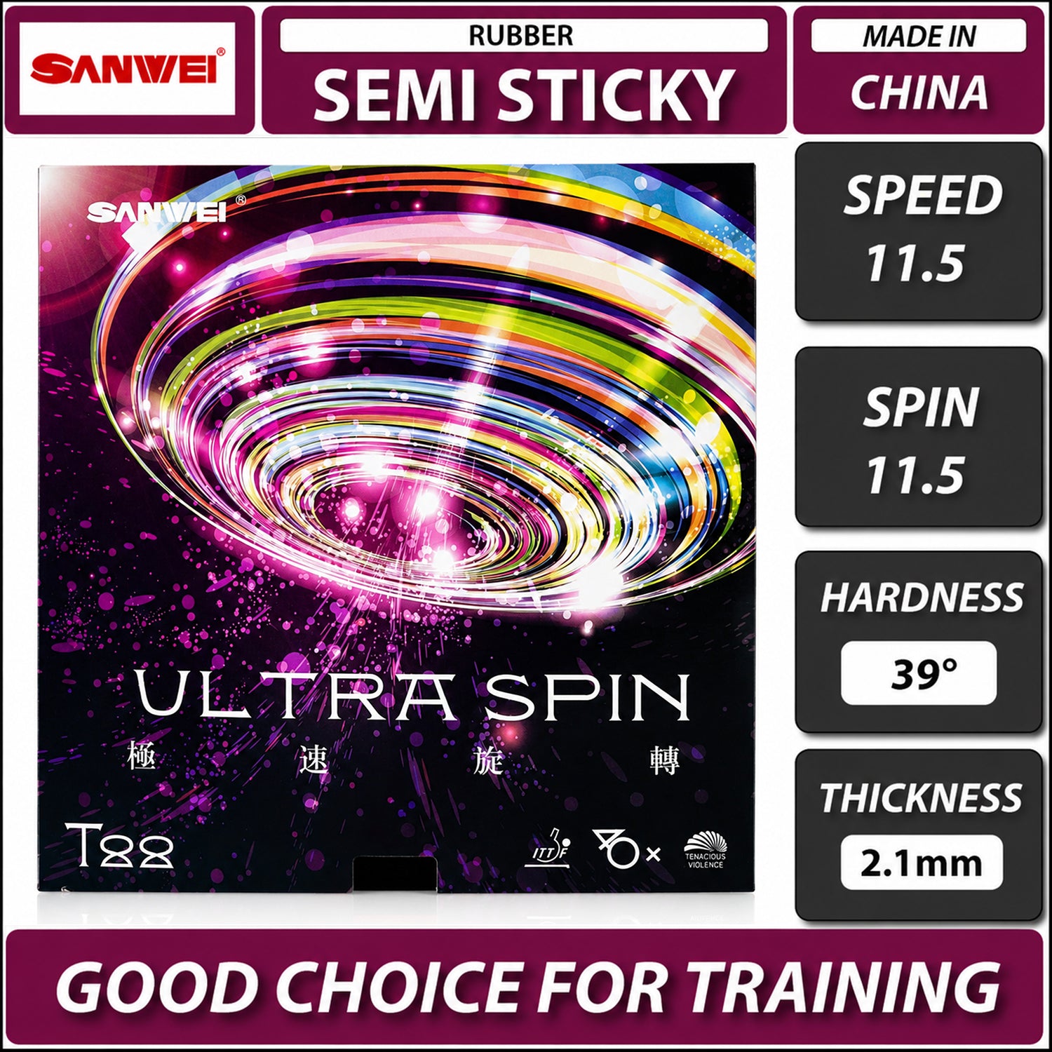Ultra Spin High Spin Table Tennis Rubber Sheet For Training