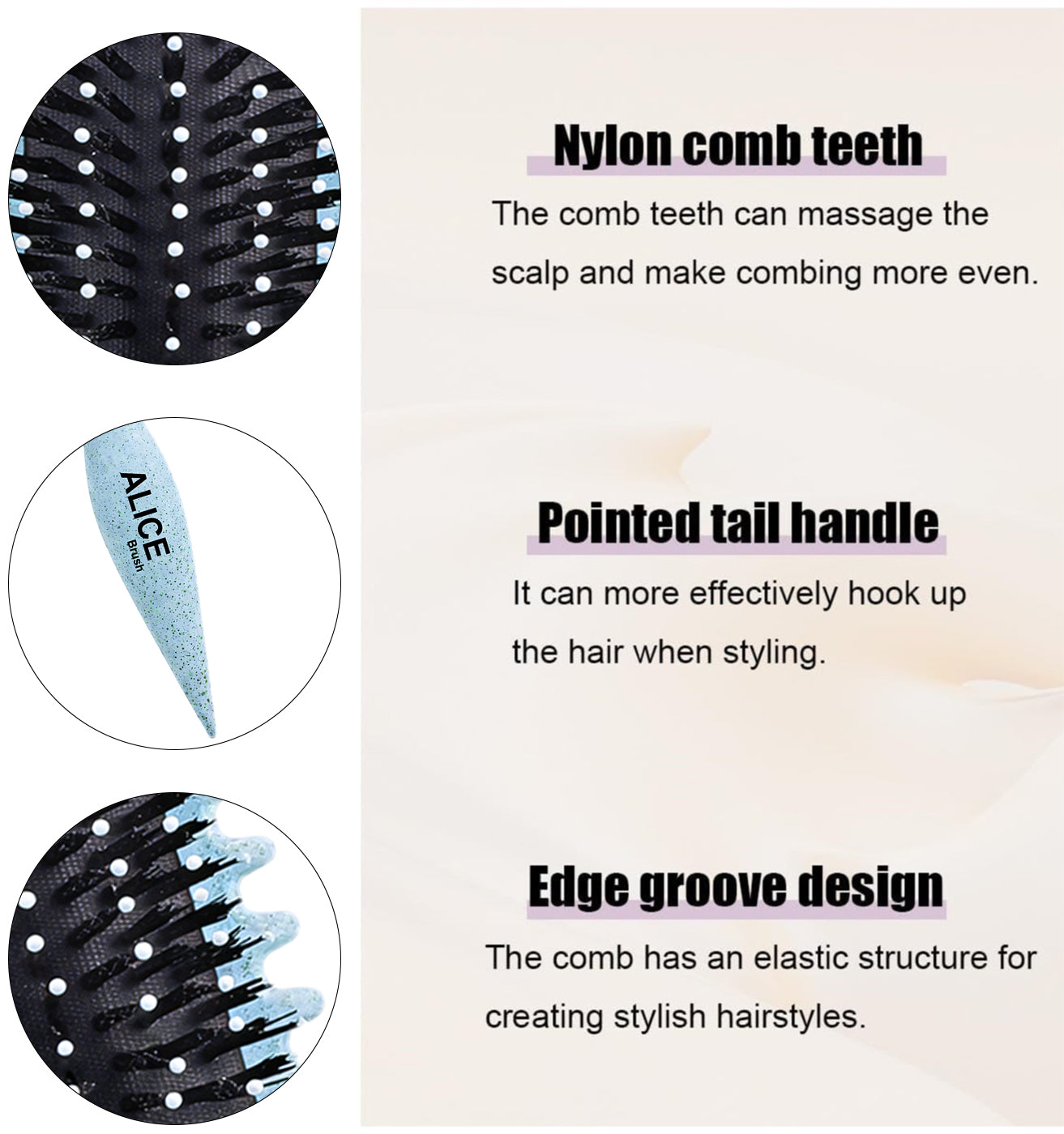 Hair Comb, Curl Definer Brush, Curly Hair Styling Brush, Gentle, Clean Care