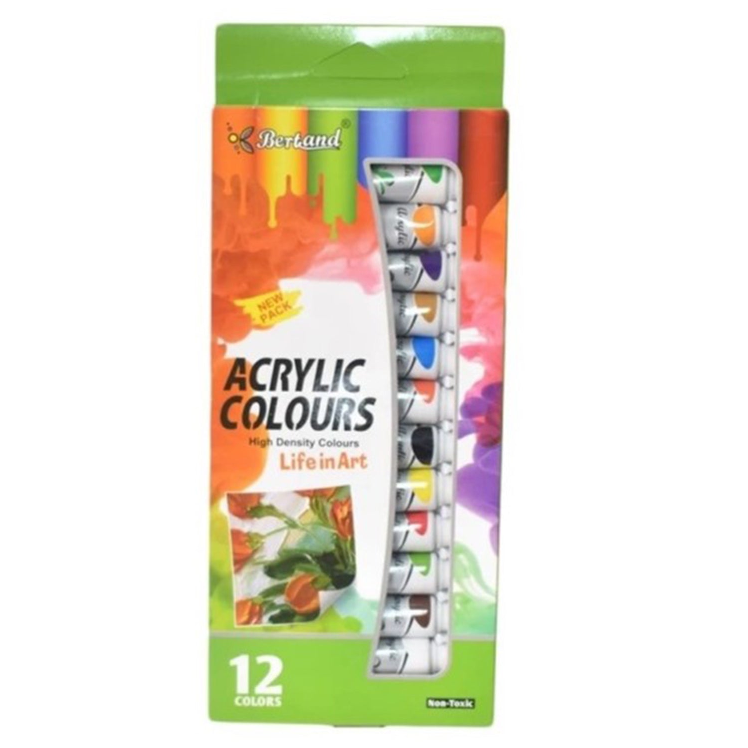 Acrylic Paint Set, Acrylic Colours, Set Of 12 Colors Tubes, Model NO.A1212N