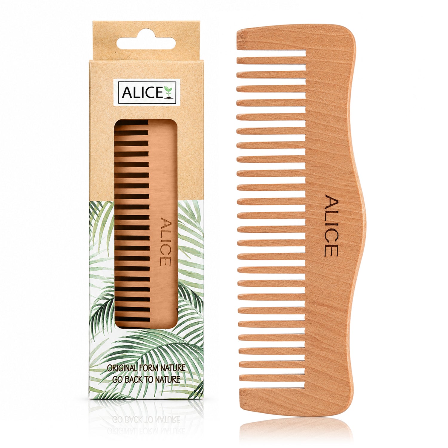 Hair Comb, Made from Natural Wood - Anti-Frizz for Clean Daily Care at Home