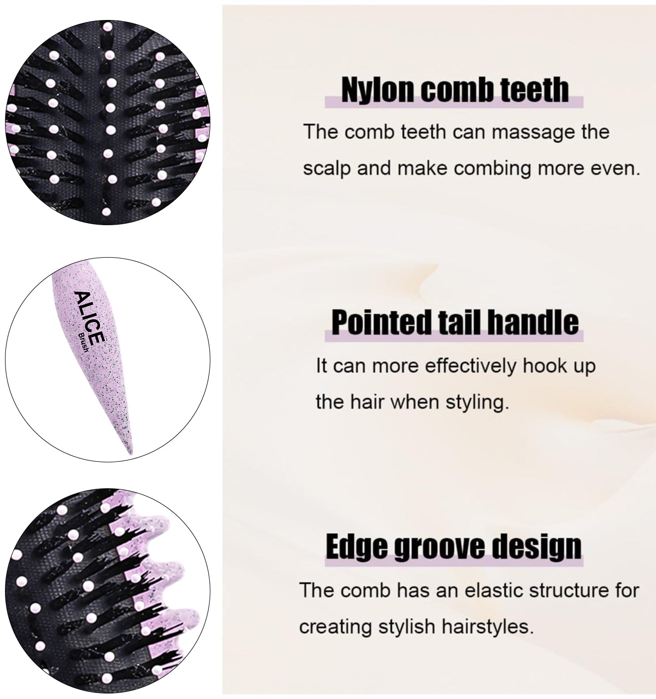 Hair Comb, Curl Definer Brush, Curly Hair Styling Brush, Gentle, Clean Care