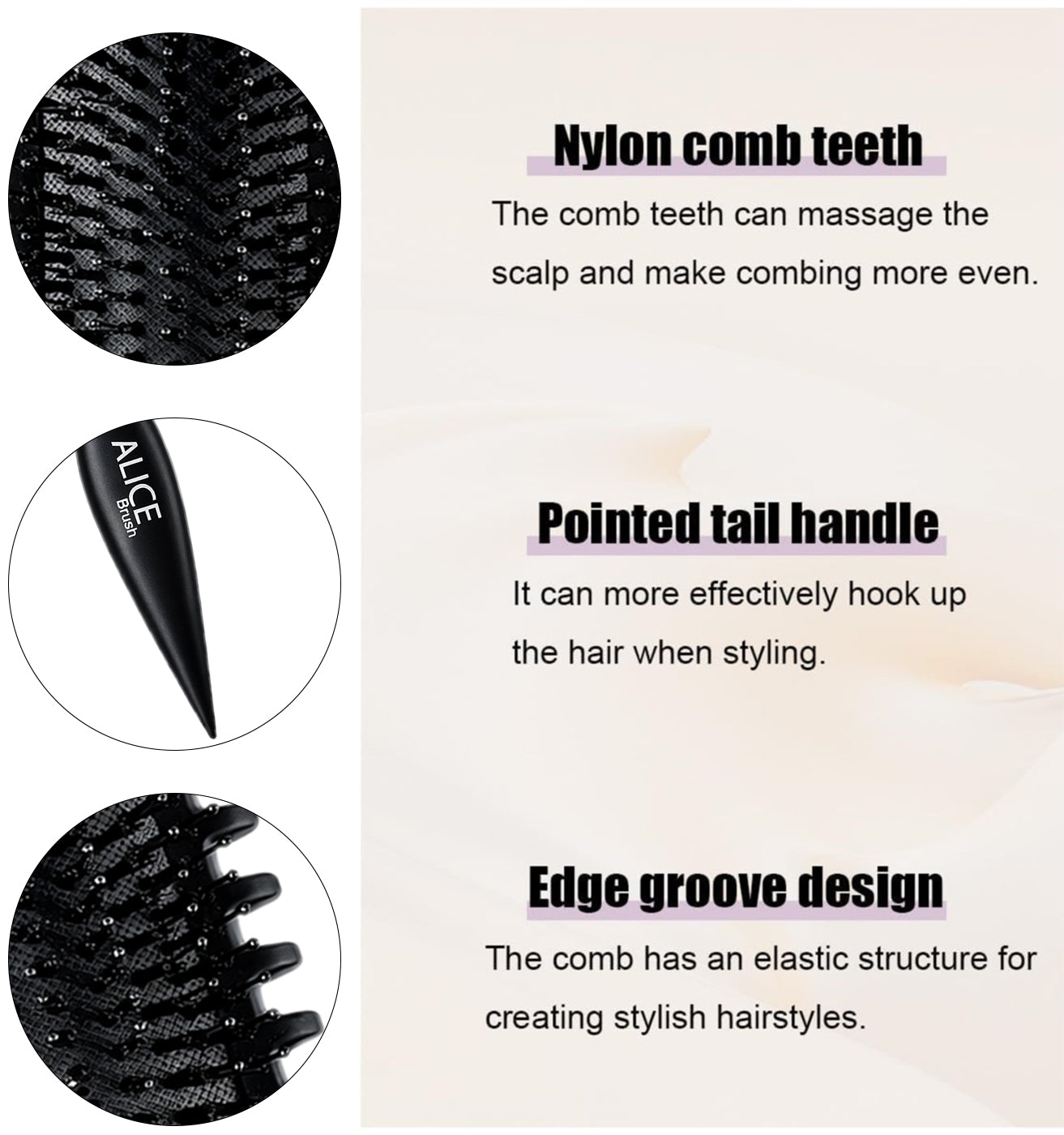 Hair Comb, Curl Definer Brush, Curly Hair Styling Brush, Gentle, Clean Care