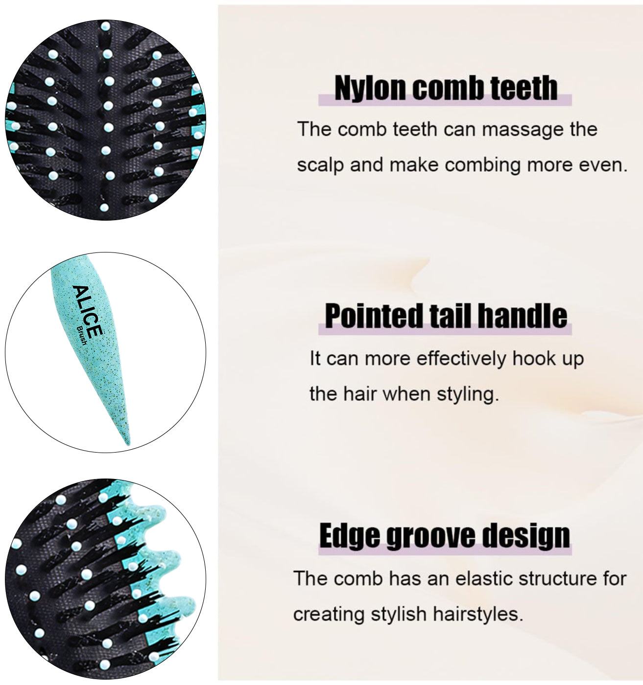 Hair Comb, Curl Definer Brush, Curly Hair Styling Brush, Gentle, Clean Care