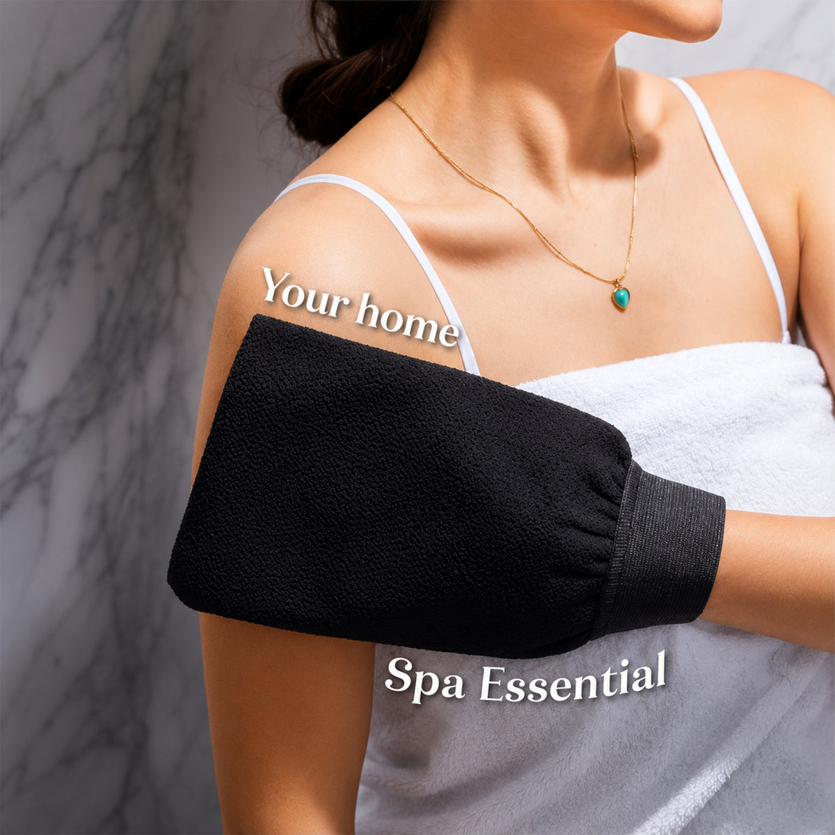 Exfoliating Body Scrub Gloves, Loofah, Premium Moroccan Loofah for Easy Kit