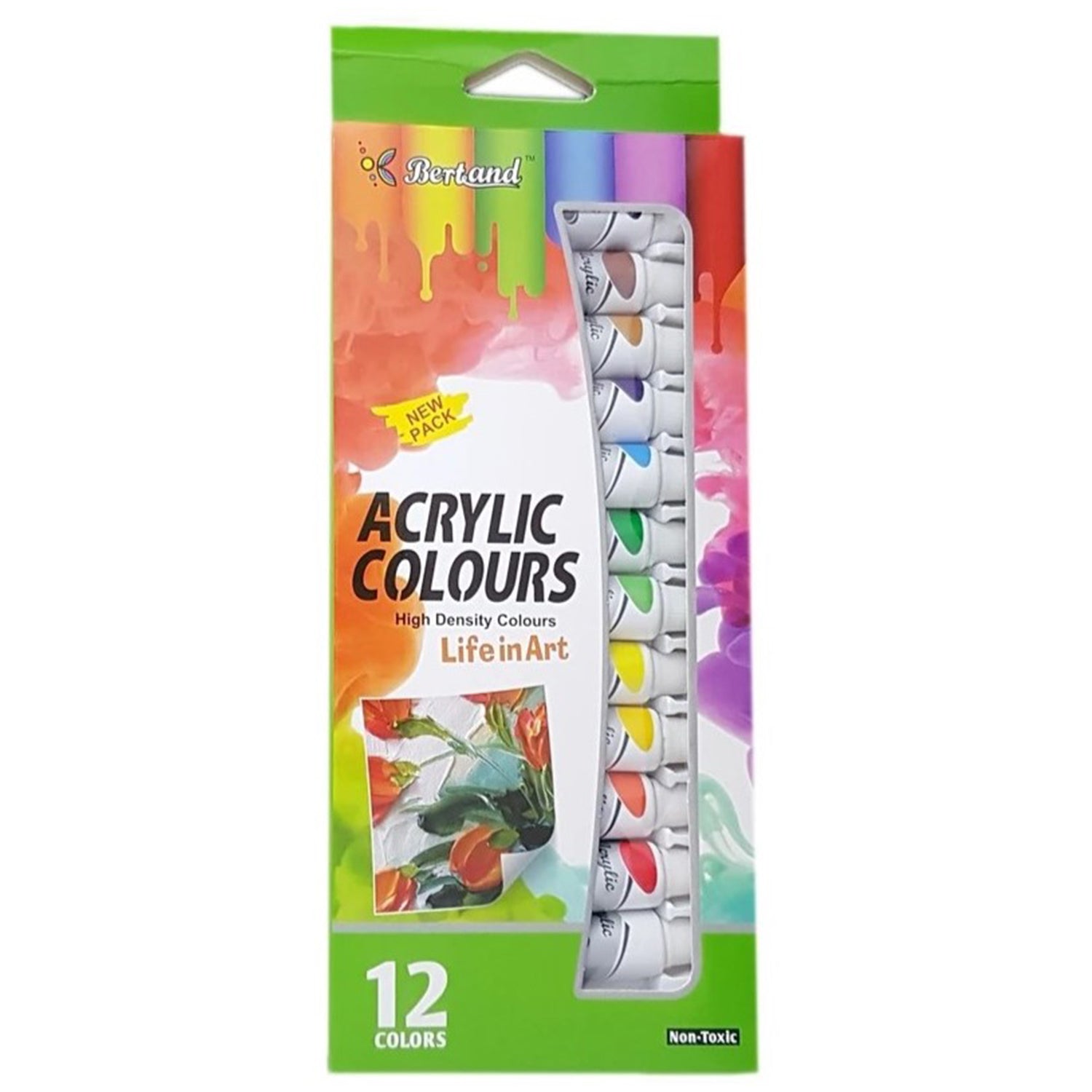 Acrylic Paint Set, Acrylic Colours, Set Of 12 Colors Tubes, Model NO.A1212N