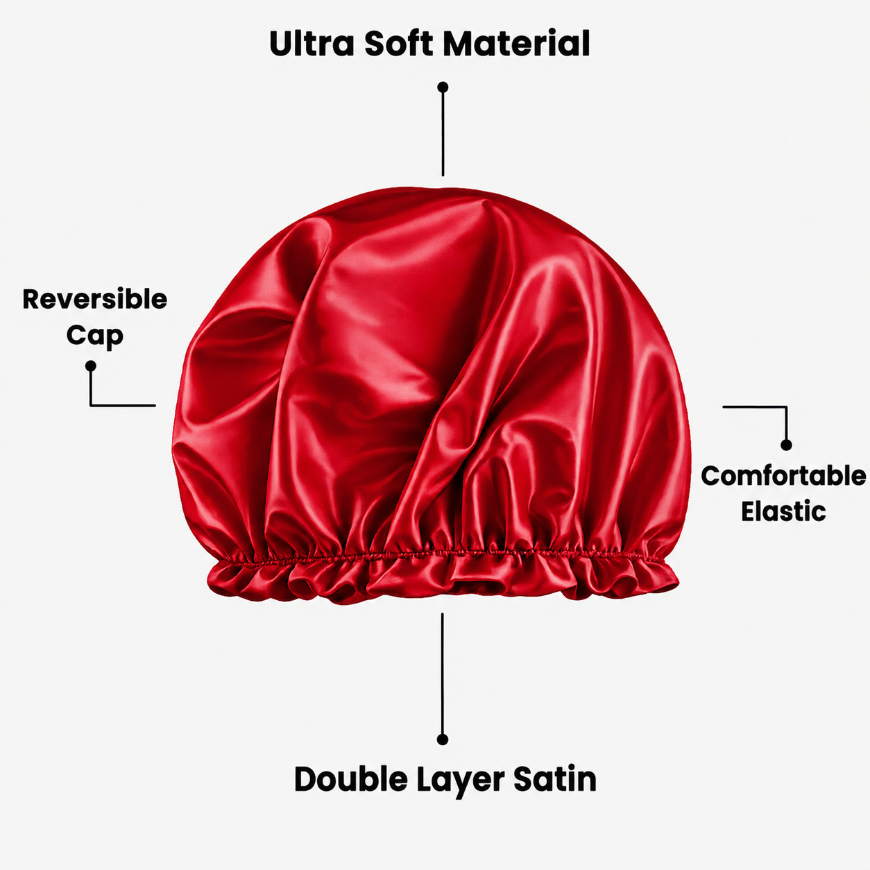 Hair Bonnet, Double Layer Satin Design, Anti-Frizz Sleeping Cap, Clean Care