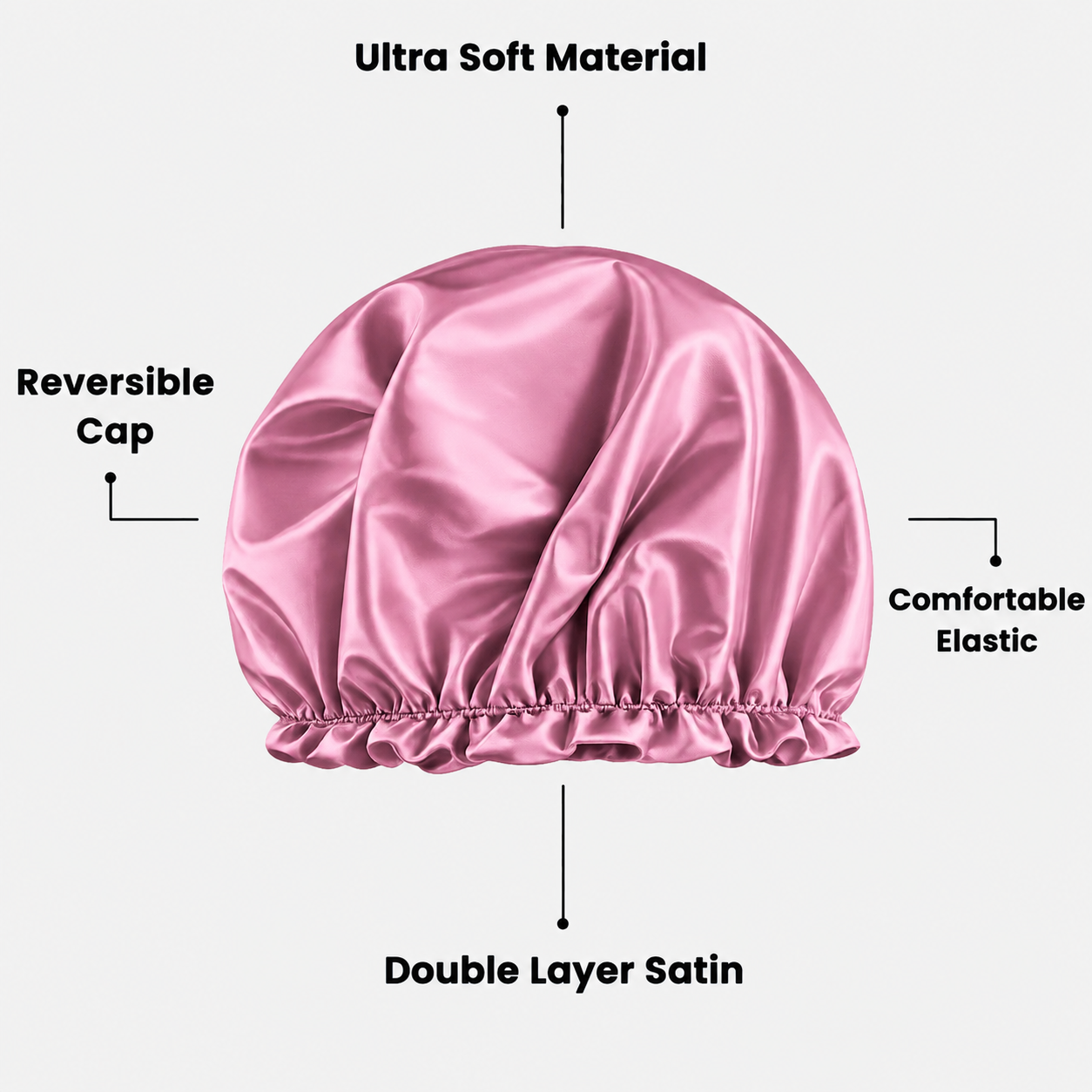 Hair Bonnet, Double Layer Satin Design, Anti-Frizz Sleeping Cap, Clean Care
