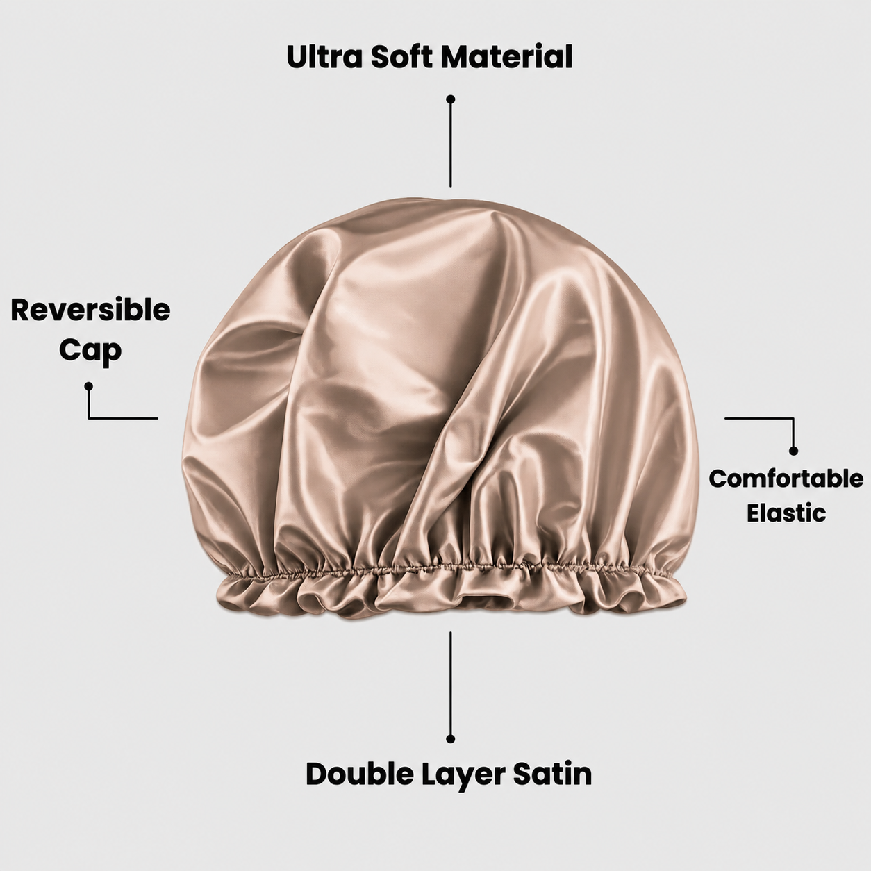 Hair Bonnet, Double Layer Satin Design, Anti-Frizz Sleeping Cap, Clean Care