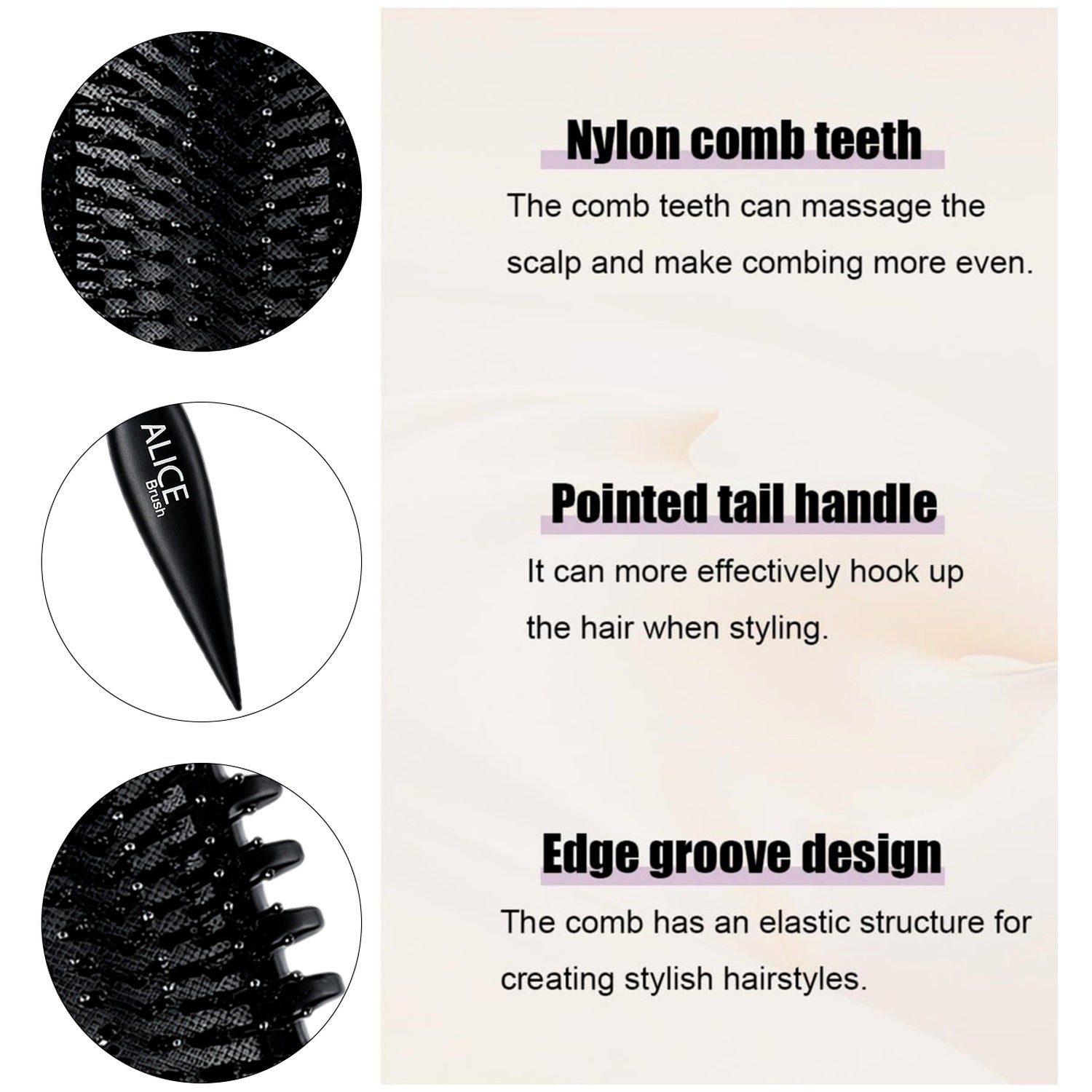 Hair Comb, Curl Definer Brush, Curly Hair Styling Brush, Gentle, Clean Care