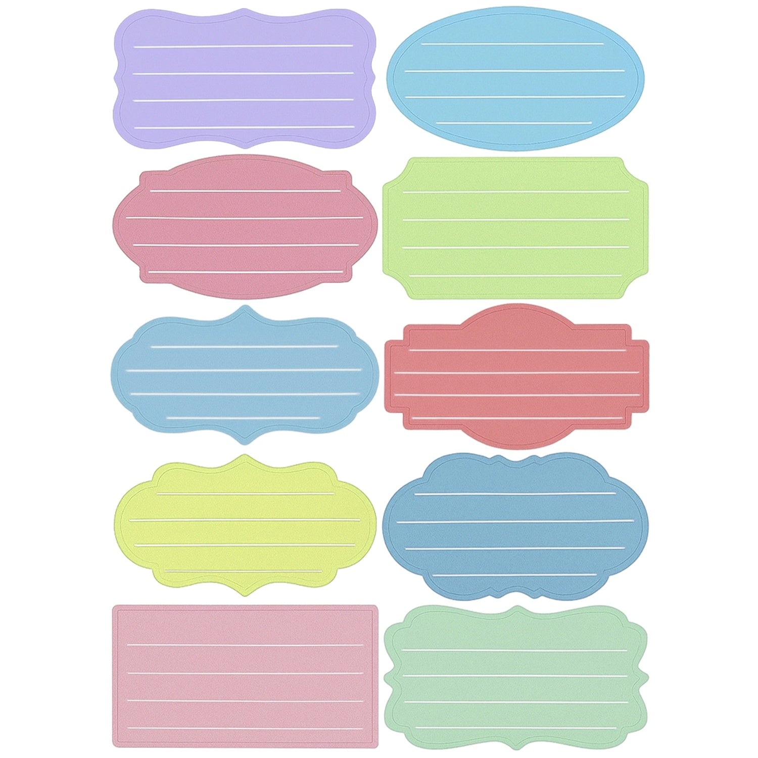 Name Labels, Self Adhesive School, Set Of 5 Sheets, 10 Per with Practical Design